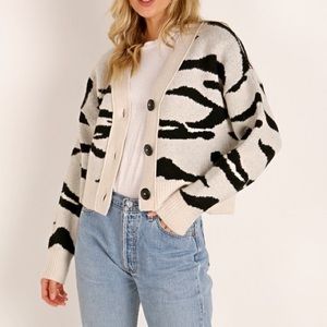 LNA | Boxy Zebra Cardigan